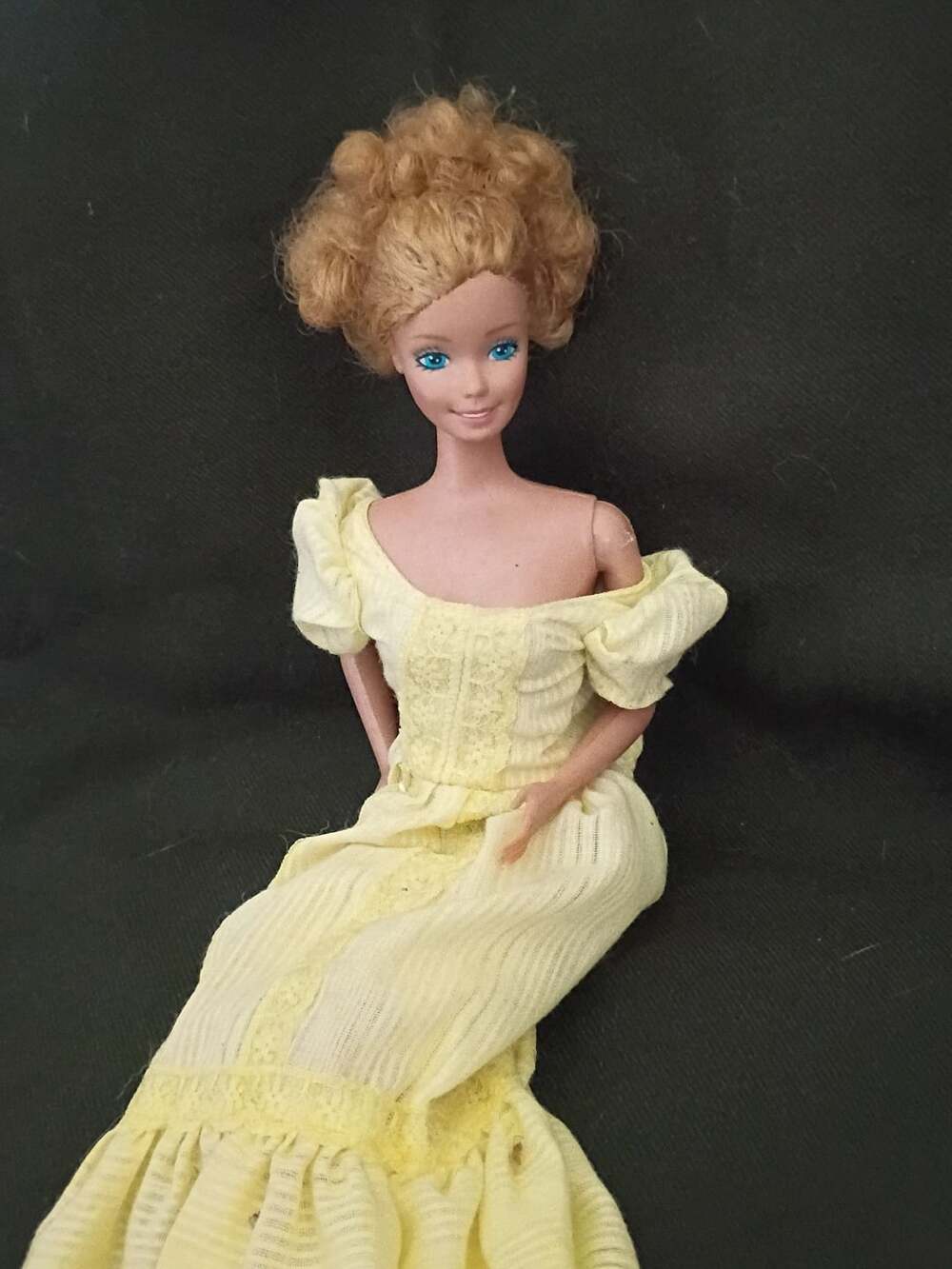 Mattel Vintage Magic Curl Barbie Doll With Yellow Dress